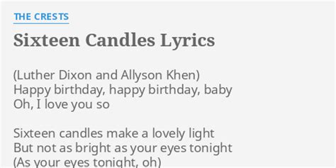 16 candles lyrics|happy birthday song 16 candles.